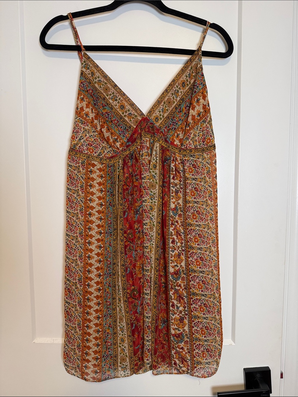 VINTAGE 1990s Oscar de la Renta Boho Empire Waist Babydoll Dress - large - Picture 3 of 9